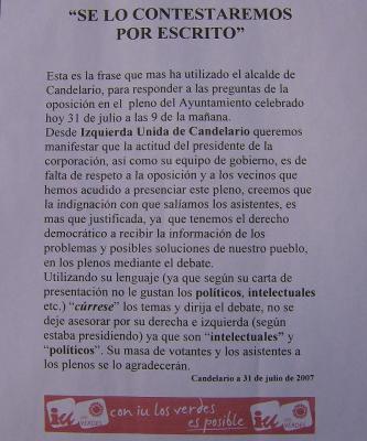 <p><strong><font size="3" color="#00cc00">COMUNICADO DE IZQUIERDA UNIDA LOS VERDES&nbsp;DE CANDELARIO</font></strong></p>